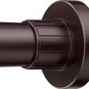 Ausemku Shower Curtain Rod 32-80 Inch Adjustable - 1 Inch Diameter Heavy Duty No drill Spring Tension Shower Rod, Non-Slip Rustproof Telescopic Rod for Bathroom, Brown