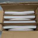 famiware Star Dinnerware Sets, Plates and Bowls Set for 4, 12 Pieces Ribbed Dishes - Chip and Scratch Resistant, Microwave and Dishwasher Safe Tableware, Cappuccino White