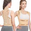EPICGALA Posture Corrector for Women & Men – Adjustable Back Brace with Full Back Support, Shoulder Straightener for Spine Alignment, Scoliosis, Hunchback & Back Pain Relief (Beige, Small)