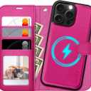 OCASE for iPhone 16 Pro Case Detachable Wallet Case with Card Holder, 2 in 1 Pu Leather Flip Folio with RFID Blocking Stand Wrist Strap Shockproof Phone Cover 6.3 Inch 2024, Rose