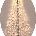 Lighted Christmas Wall Tree - Indoor/Outdoor LED 6 Foot High - Cool White Lights - Battery Operated with Timer
