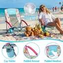 Portal Low Beach Chair for Adults, 350 Lbs Weight Capacity Sand Chair