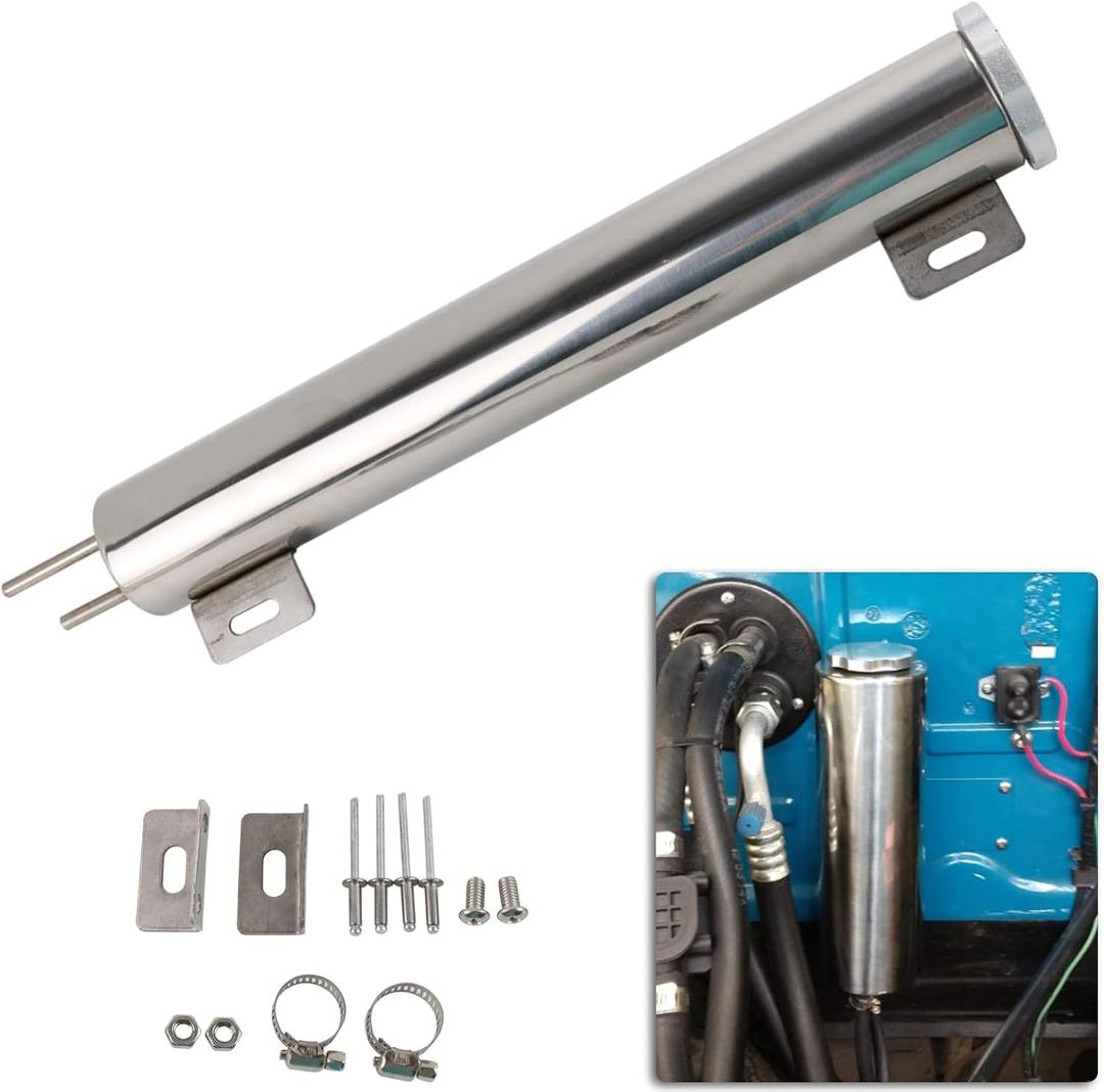 2"x15"Universal Radiator Overflow Tank,Stainless Steel Coolant Overflow Tank 24 OZ