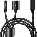 USB C to 3.5mm Aux Audio Cable with Charging, 2 in 1 USB C to 3.5mm Car Stereo Headset Audio Cable with PD 18W Charging Compatible with iPhone 16/15, Samsung Galaxy S25/S24/S23/S22+, Google Pixel 8 7