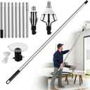 13FT Light Bulb Changer for High Ceilings - Light Bulb Changer with Baskets and Suction Cup Bulb Removal Tool for High, Light Bulb Removal Tool with Pole (Black)