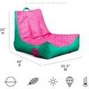 Big Joe Captain's Float No Inflation Needed Pool Lounger with Drink Holder, Summer Melon Double Sided Mesh, Quick Draining Fabric, 3 feet