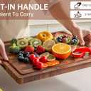 THETCHRY Walnut Wood Cutting Boards for Kitchen, End Grain Chopping Board Double Sided, Large Cutting Board with Handle, Charcuterie Butcher Block for Meal Prep & Serving with Gift Box, 17"13"1"