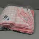 Homaxy Premium Cotton Kitchen Towels 16"x 28", Large Natural Ring Spun 390 GSM Dish Towels, Super Absorbent Terry Kitchen Hand Towels, Soft Tea Towels with Hanging Loop, Pink Check Design, 6 Pack