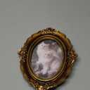 Oval Vintage Picture Frame, 4x6 Gold Oval Antique Frame, Vintage Picture Frame Tabletop and Wall Mount Antique Frame, Picture Small Frames Classic Wall Art Valentine Decorations, Bronze Gold