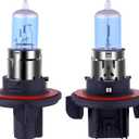 H13 Headlight Bulb 9008 Halogen Headlight Bulbs 5000K Super White Light Long Life Replacement P26.4T 12V 55W/60W (H13/9008, 2 Pack)