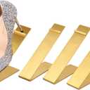 Shoe Display Stand, 4 Pcs Gold Stainless Steel High Heels Display Stands, Mens Womens Shoe Rack Holder Stand, Retail Shopping Malls Store Sandal Shoes Riser Stand