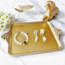 Jewelry Dish, Resin Antique Dish Ring Holder Jewelry Organizer, Golden Vintage Trinket Dish Home Decor for Home Office Desktop Bookshelf