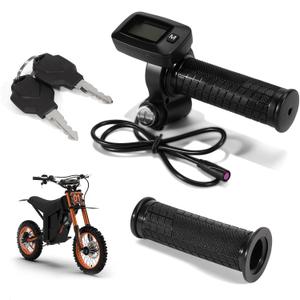 Upgraded E-Bike Throttle 48V w/LCD Display M Button-Keyless and Left Side Grips Fits for Tuttio Soleil01 Electric Bike Only (New Version, Non-Interchangeable with Old Throttle)
