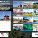 Sweden Calendar 2026 Monthly Wall Calender 12 Month | American Made In The USA