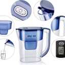 Hskyhan Alkaline Water Filter Pitcher - 3.8 Liters Improve PH, 2 Long Lasting Cartridge Included, BPA Free, 7 Stage Filtration System to Purify, Blue
