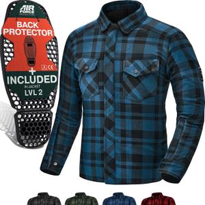 SHIMA Renegade 2 Motorbike Shirt for Men AirForce Back Protector Armour Riding Motorcycle Jacket Stretch Bikers Ventilated Lightweight Armoured Bike Textile Motorcycles (Mens, Blue, 5XL)