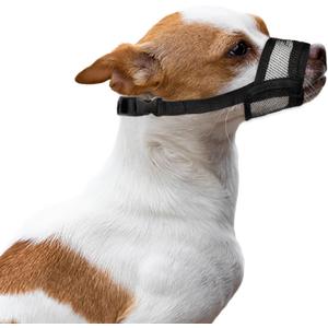 Flintstone Dog Muzzle for Small Dogs  Soft Air Mesh Small Dog Muzzle | Breathable Muzzles to Prevent Biting Chewing Grooming | Drinkable Mussels for Dogs X-S (3.9- 5.1)