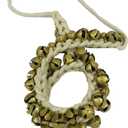 Dancing Ghungroo Kathak bells anklet white soft String pair (50 + 50) Classical Kathak Big dancing brass bells (16 NO.) anklet tied to string for classical dance
