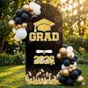 Graduation Decorations 2026 - Class of 2026 Arch Backdrop, 6FT Foam Board Photo Booth Background for Kindergarten High School College Grad Party Celebration - Gold