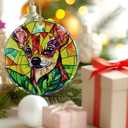 2 x Chihuahua Ornament, Dog Christmas Ornament  Christmas Tree Decor, Holiday Decoration, Stocking Stuffer, Festive Gift Idea, Gifts for Dog Lover, Friends, and Family