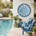 UMEXUS 18 Inch Large Outdoor Wall Clock, Waterproof Indoor Outdoor Decorative Clock with Upgraded D365 Silent Quartz Movement, Battery Operated for Patio, Garden, Pool, Farmhouse & Living Room