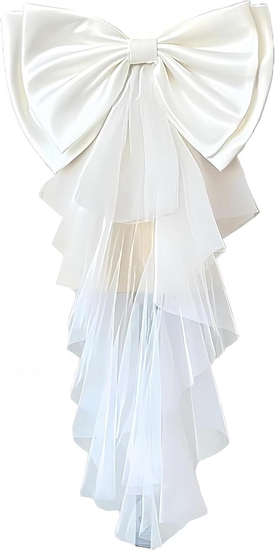 Short Mesh Bow Waist Decoration, Elegant Layered Tulle Sash Belt for Dresses, Party, Wedding, and Performance Outfits(White) Short Mesh Bow Waist Decoration, Elegant Layered Tulle Sash Belt for Dresses, Party, Wedding, and Performance Outfits(White)
