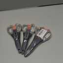 3 x SAMSFX Fishing Heavy Duty Anti-Slip Serrated Edge Scissors Saltwater Freshwater Braid Scissors Braided Line Cutter with Plastic Belt Case Sheath Kit (Enlarge Finger Hole, Gray & Orange Handle)