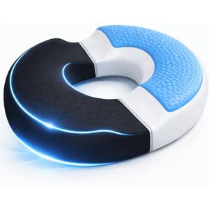 AnboCare Donut Gel Sitting Pillow - Orthopedic Memory Foam for Tailbone Pain, Hemorrhoid, Bed Sores, Postpartum, Prostate, Coccyx & Sciatica Pain