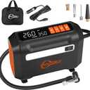 R8 Tire Inflator Portable Air Compressor, DC 12V Air Compressor for Car with Large Dual Digital Screen, 3X Faster Inflation Air Pump for Car Tires, Bike, Ball, Motor - Car Accessories (Orange)