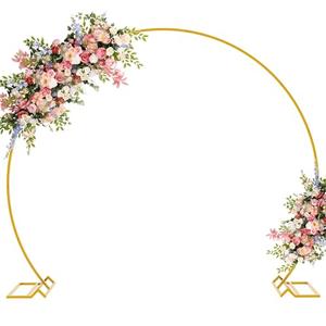Asee'm 7.2FT Gold Wedding Arch Round Backdrop Stand Large Circle Metal Floral Balloon Frame for Party Anniversary Birthday Graduation Valentine Ceremony Decorations 15 Pieces