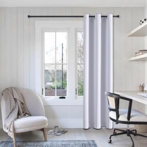 ChrisDowa Grommet Blackout Curtains for Bedroom - Thermal Insulated Room Darkening Curtains for Living Room (1 Panel Set, Greyish White, 42W x 84L)