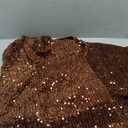 VERWIN Sequins Fashion Sleeveless Oblique Collar Mermaid Women's Maxi Dress Bodycon Dress Party Dress (Large, Brown)