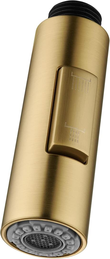 Tohlar Pull Down Kitchen Faucet Sprayer Head Replacement Part, 2 Function Pull Out Sink Sprayer Replacement Nozzle, Kitchen Faucet Head Hose Spray Tap Spout, Brushed Gold