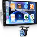 9inch Single Din Touchscreen Car Stereo Compatible with Wireless Carplay and Android Auto, Bluetooth Car Radio with Backup Camera, AM/FM/RDA Radio, Mirror Link, IPS Screen