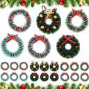18 Pieces Dollhouse Miniature Christmas Wreath - Holiday Festival Decorations, Hanging Farmhouse Xmas Tree Decor, Mini Wreaths for Dollhouse Accessories