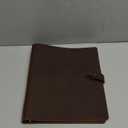 Fan&Ran Leather 3 Ring Binder, 1" Round Rings for 8.5"x11" Paper and Sheet Protectors, Interior Pockets & Snap Closure, Letter Size, Vintage Brown