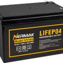 12V 16Ah Lithium LiFePO4 Deep Cycle Battery, 2000+ Cycles Lithium Iron Phosphate Rechargeable Battery for Solar/Wind Power, Lighting, Scooters, UPS, Power Wheels, Fish Finder, Built-in 16A BMS