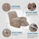 H.VERSAILTEX Velvet Recliner Chair Covers 1-Piece for Reclining Chair, Recliner Cover Feature Thick Luxury and Soft Fabric with Elastic Bottom, Anti-Slip Foams Attached (Taupe,X-Large)
