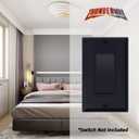 3 x ThunderWay Decorator Light Switch or Receptacle Outlet Wall Plate, Gloss Finish, Size 1-Gang 4.48" x 2.71", Unbreakable Polycarbonate Thermoplastic, UL Listed, Black