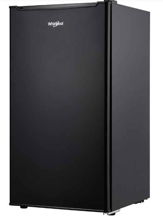 Whirlpool 3.2 Cu.Ft Mini Fridge with Freezer, Black, Whirlpool