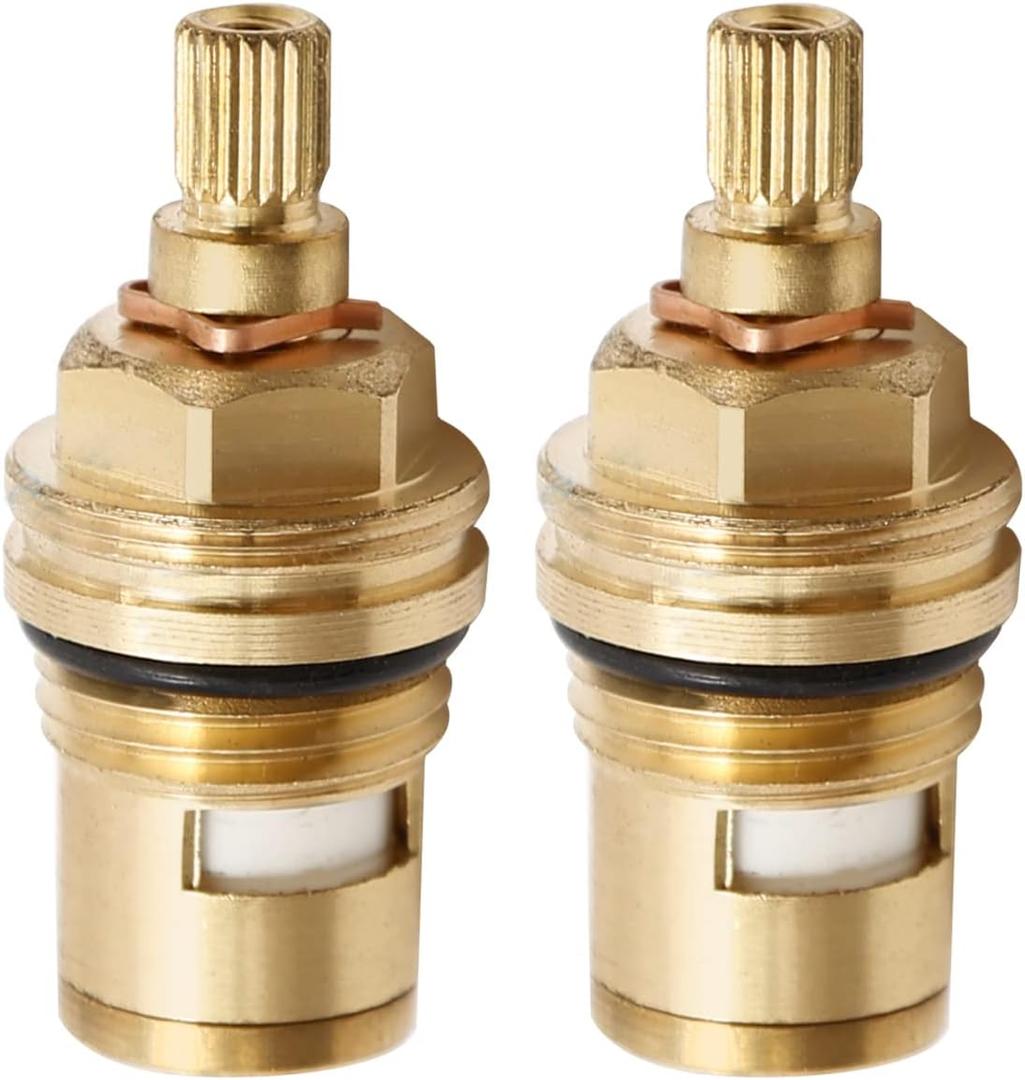 Ceramic Stem G1/2" Ceramic Disc Cartridge Hot and Cold Stem for Standard Faucets Bathroom Kitchen, Lead Free