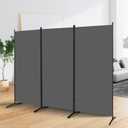 YASRKML Room Divider Folding Privacy Screens, Portable Room Divider Panel 3 Panel Partition Room Dividers Screen, Freestanding Room Partitions and Dividers Fabric Dividers for Room Separation, Grey