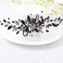 Yean Decorative Black Hair Comb Baroque Rhinestones Hair Accessories Headpiece for Women