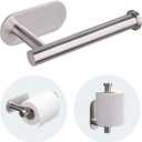 Toilet Paper Holder - Self Adhesive Toilet Paper Holder Wall Mount for Bathroom, SUS 304 Stainless Steel Command Strip Toilet Paper Roll Holder Stick On Wall, No Drilling - Brushed Nickel (1PCS)