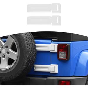 RT-TCZ for Jeep JK Tailgate Hinge Cover Trim White for Jeep Wrangler JK JKU 2007-2017 White Exterior Accessories 2pcs, White