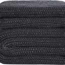L'AGRATY Knitted Weighted Blanket - 48"x72" 15lbs Cooling Chunky Knit Heavy Blanket for Adults Braided Crochet Throw Thick Cable Yarn Knit Decorative Blanket No Beads Evenly Weighted Machine Washable (Dark Grey)