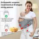 Baby Sling Carrier Newborn, Adjustable Easy Wearing Baby Nursing Warp Sling, New Mom Dad Soft Cotton Baby Front Holder Carrier for Infant Toddler Life Travel Essential Gifts (Mesh Grey)
