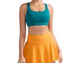 RUNNING GIRL Sports Bras for Women, Medium-High Impact Running Strappy Sports Bra with Removable Pads (L)