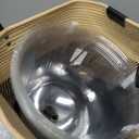 VIPOSCO Tall Laundry Basket, Large Dirty Clothes Hamper with Leather Handle, Woven Rope Storage Basket for Blanket, Toy In Living Room, Bathroom, Bedroom - 53L Brown & Black