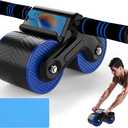 JJM Auto Rebound Exercise Roller Wheels - Ab Roller Fitness Equipment for Core Strength Training Home Gym Fitness Equipment with Kneeling Mat Accessories Exercise Roller Wheels for Men and Women